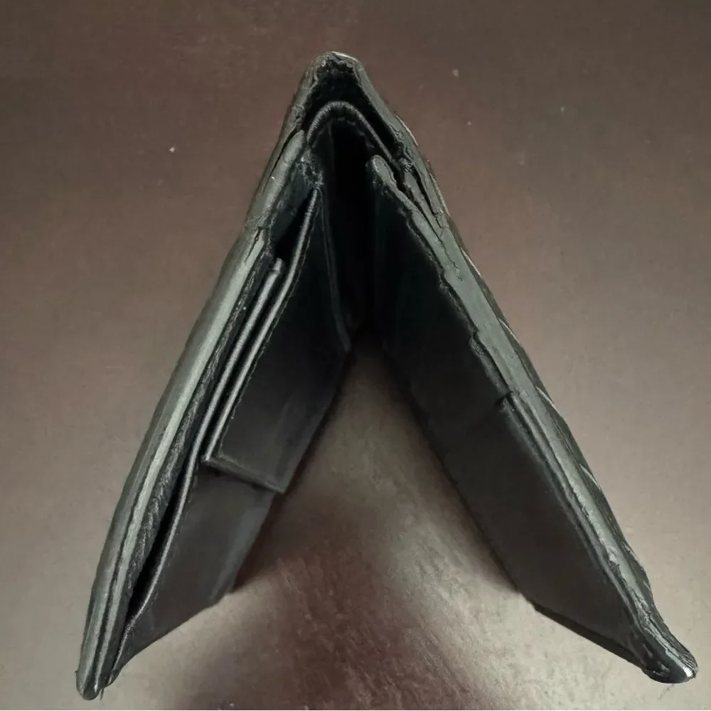 Bottega Veneta Black Intrecciato Leather Bifold Wallet